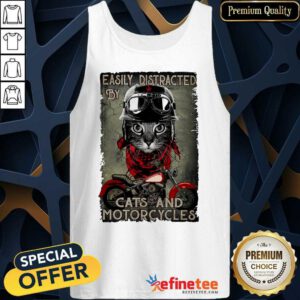 Easily Distracted By Cat And Motorcycles Tank Top