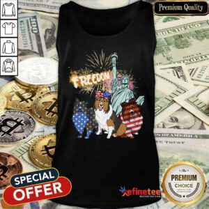 Freedom Dog Shetland Sheepdog Statue Of Liberty Tank Top