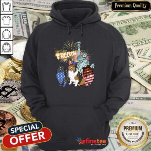 Freedom Dog Shetland Sheepdog Statue Of Liberty Hoodie