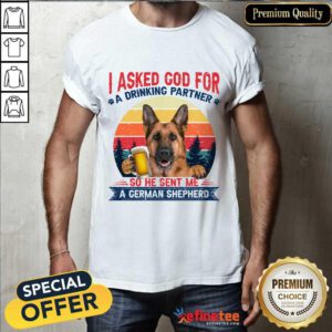 German Shepherd Drinking Beer Vintage Shirt