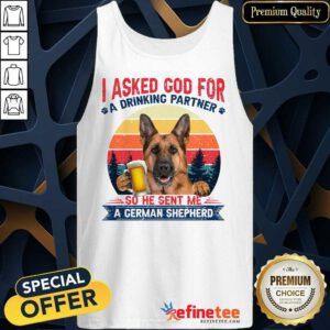 German Shepherd Drinking Beer Vintage Tank Top