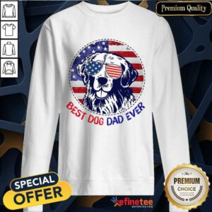 Golden Best Dog Dad Ever American Flag Sweatshirt