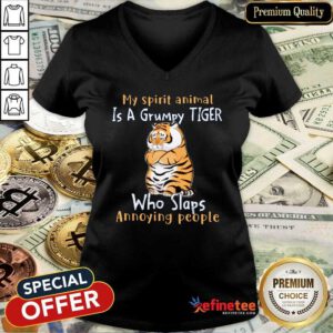 My Spirit Animal Is A Grumpy Tiger V-neck