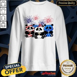 Panda American Flag Firework Sweatshirt
