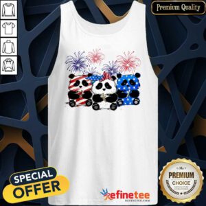Panda American Flag Firework Tank Top