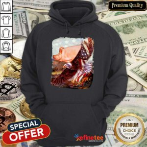 Pig And Eagle American Flag Hoodie