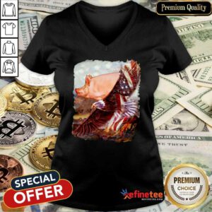 Pig And Eagle American Flag V-neck