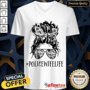 Police Wife Life Messy Bun V-neck
