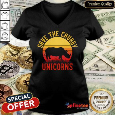 Save The Chubby Unicorns Vintage V-neck