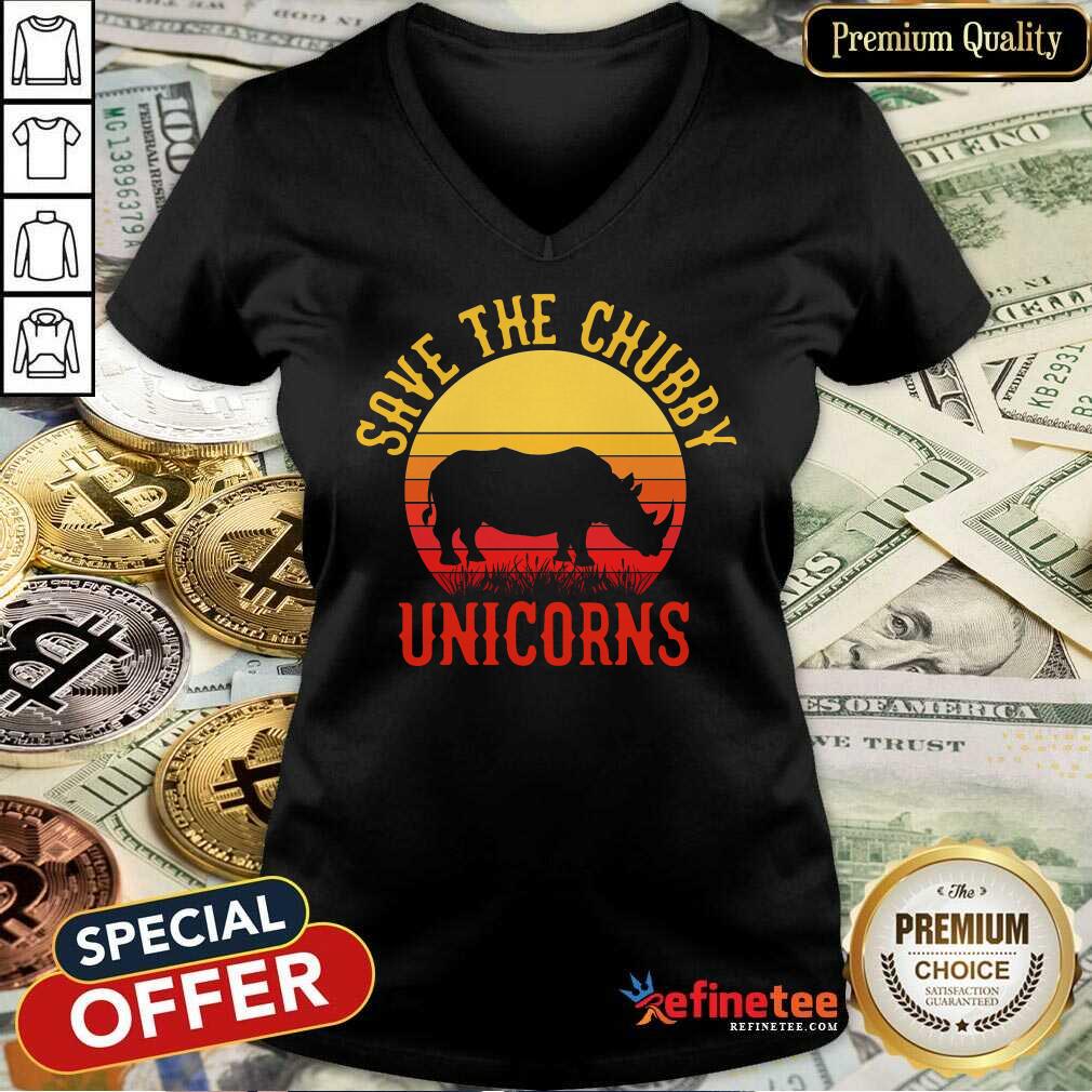Save The Chubby Unicorns Vintage V-neck Save The Chubby Unicorns Vintage V-neck