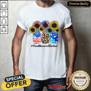 Sunflower American Flag Healthcare Worker Shirt