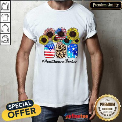 Sunflower American Flag Healthcare Worker Shirt