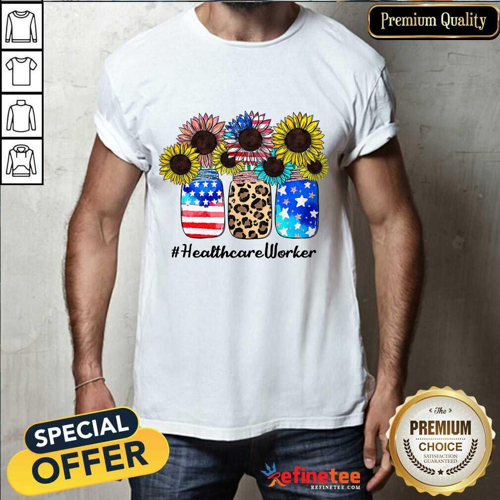 Sunflower American Flag Healthcare Worker Shirt