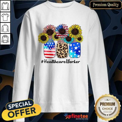 Sunflower American Flag Healthcare Worker Sweatshirt