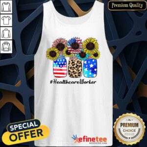 Sunflower American Flag Healthcare Worker Tank Top