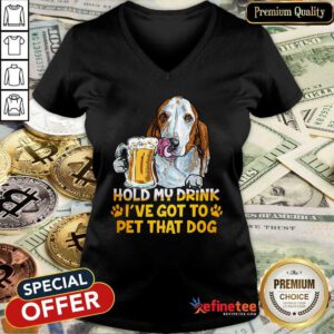 Basset Hound Hold My Drink V-neck
