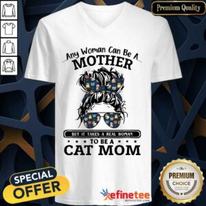 Bun Mother Cat Mom V-neck