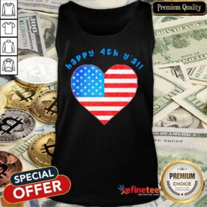 Happy 4th Y'all American Flag Heart Tank Top