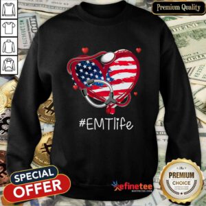 Heart American Flag EMT Life Sweatshirt