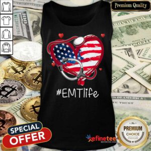 Heart American Flag EMT Life Tank Top