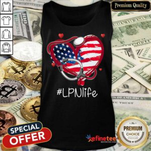 Heart American Flag LPN Life Tank Top