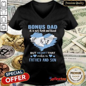 Heart Bonus Dad Father And Son V-neck