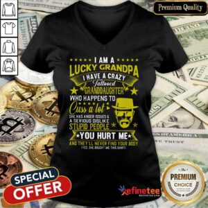 I Am A Lucky Grandpa V-neck