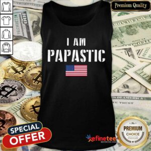I Am Papastic American Flag Tank Top