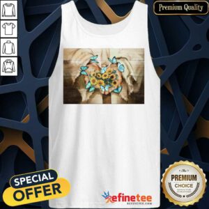 Jesus Flowers And Butterfly Blooming On His Hand Tank Top