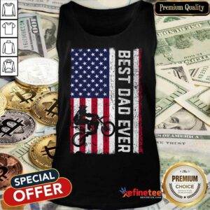 Motorcycle American Flag Best Dad Ever Tank Top