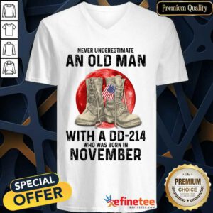 Never Underestimate An Old Man With A DD-214 November V-neck