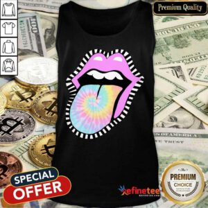 Nice Tie Dye Lips Tank Top
