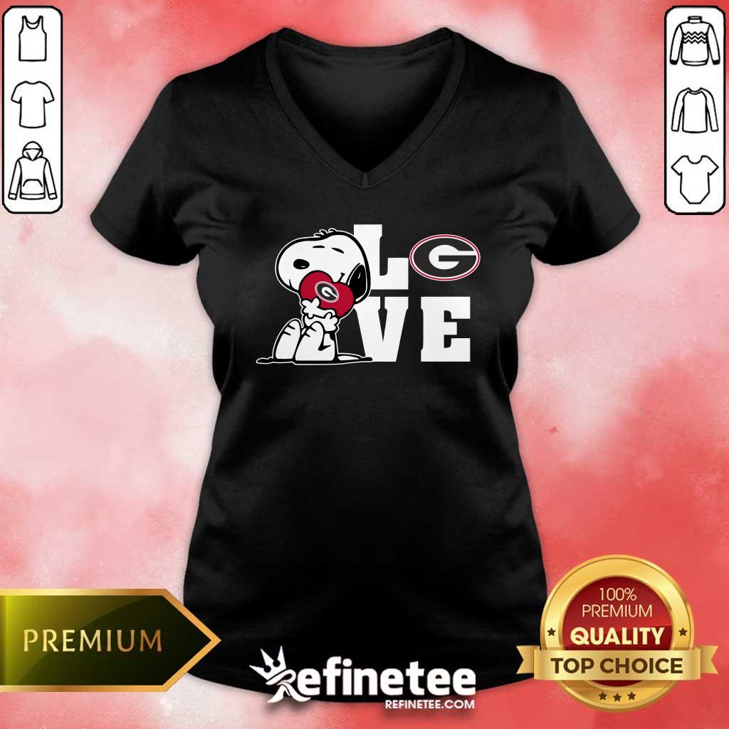 Snoopy Love Georgia Bulldogs v-neck