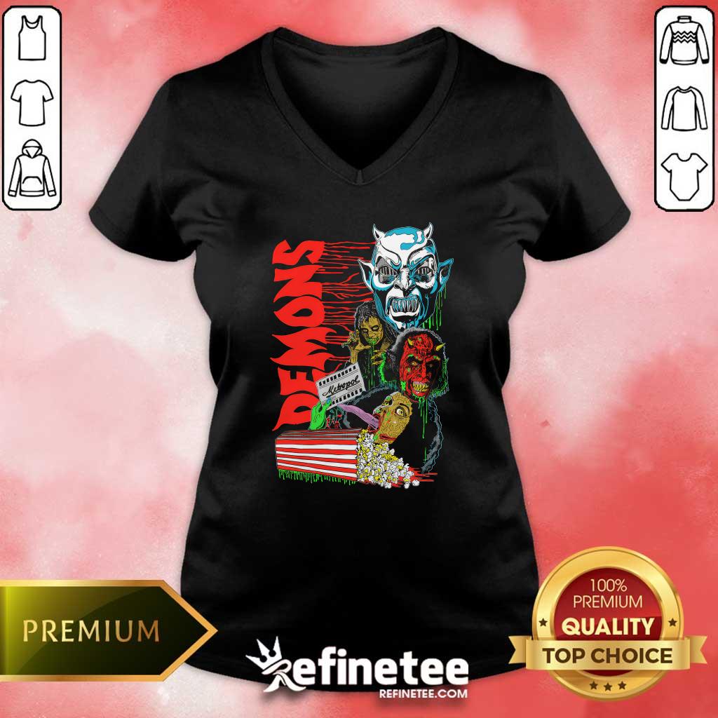 Demons Retro Horror V-neck