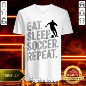 Nice Eat Sleep Soccer Repeat V-neck