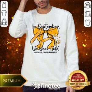 Official In Septemper We Wear Gold Cancer Coquette Bow Gold Sweater