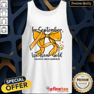 Official In Septemper We Wear Gold Cancer Coquette Bow Gold Tank-top