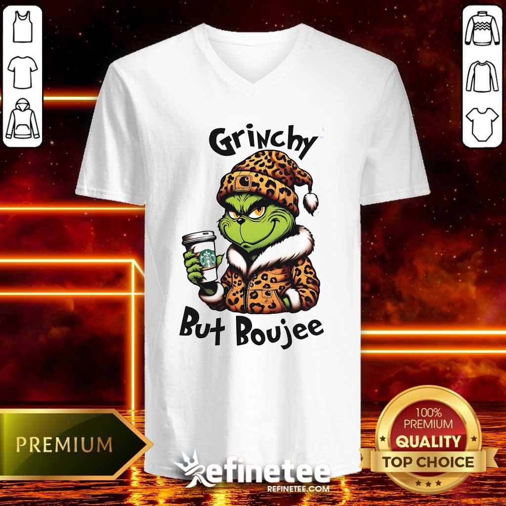 Hot Grinchy But Boujee Christmas V-neck