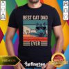 Premium Vintage Best Cat Dad Ever Bump Fist Father's Day Cat Daddy T- Shirt