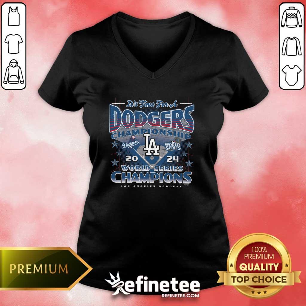 Awesome Dodgers Championship 2024 World Series Champions V-neck