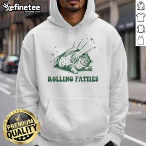 Funny Rolling Fatties Cat hoodie featuring a cute cat design, perfect for cat lovers and fun fashion enthusiasts.