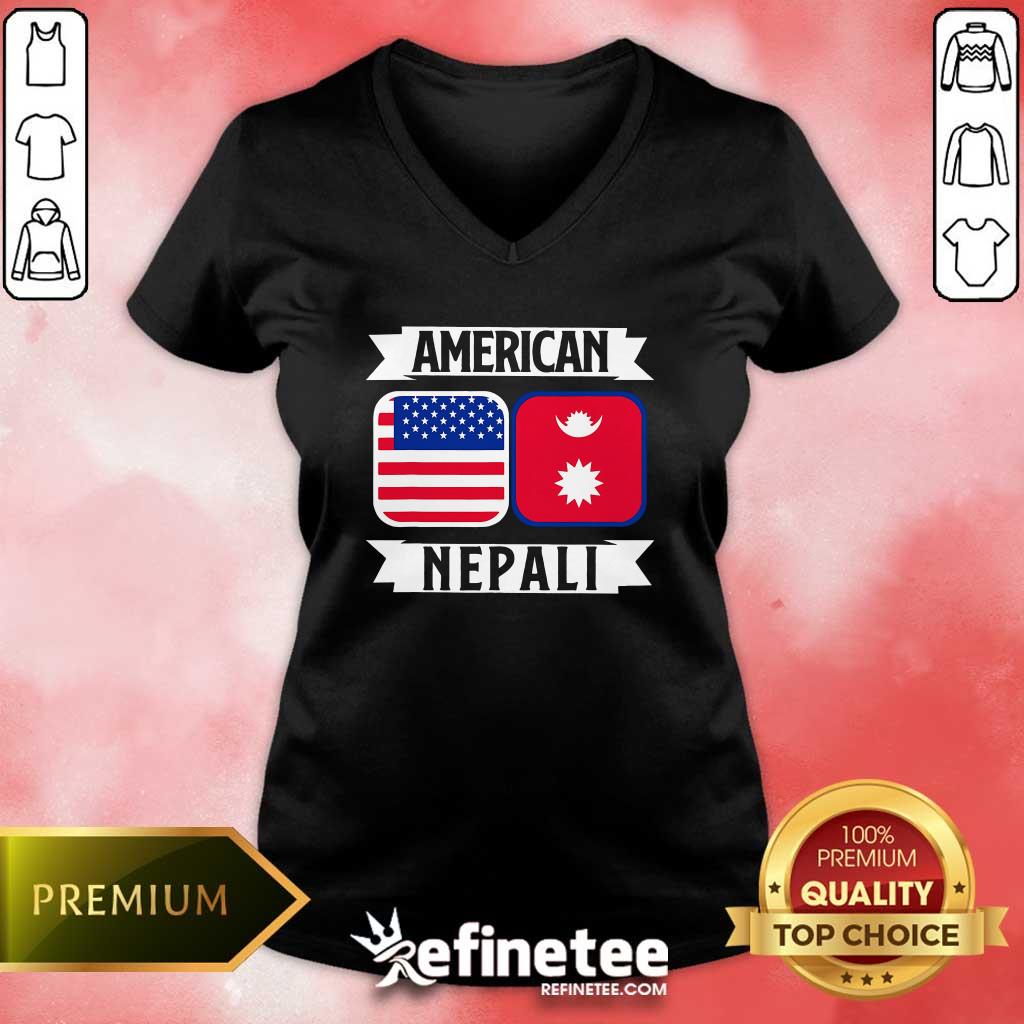 Good American Nepal Nepali Flag V-neck