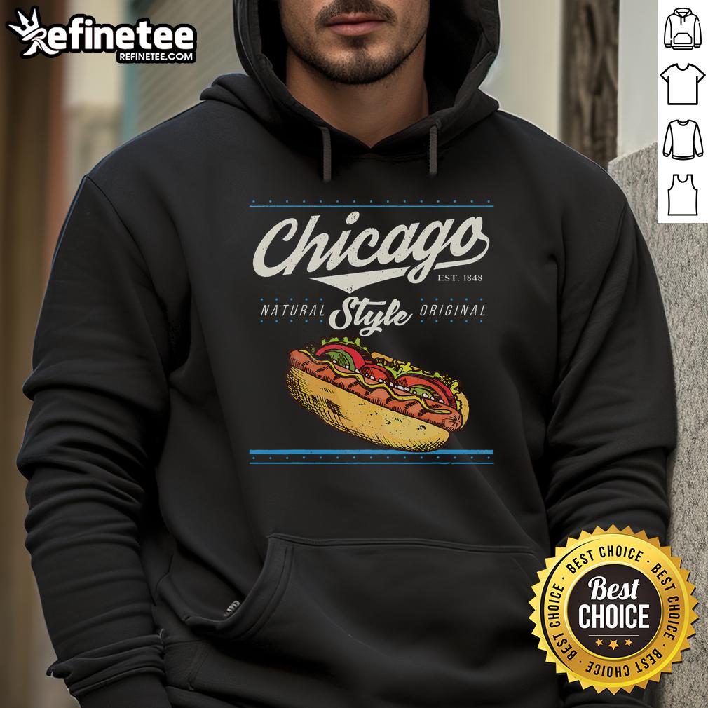 Colorful Good Chicago Hot Dog hoodie, perfect summer souvenir for tourists enjoying Chicago's iconic food scene.