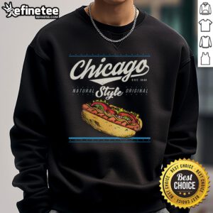 Colorful Good Chicago Hot Dog sweatshirt featuring a fun design, perfect summer souvenir for tourists enjoying the city.