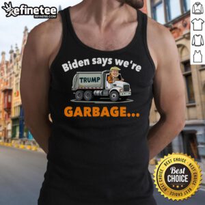 Hot Donald Trump rides a garbage truck wearing a tank top, showcasing his bold style and unique personality.
