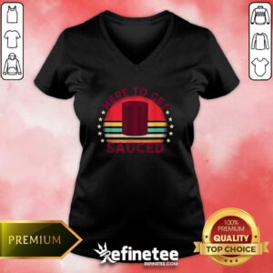 Hot Sauced Cranberry Thanksgiving Holiday Humor Sunset V-neck