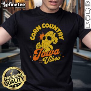 Nice Corn Country Iowa vibes t-shirt celebrating Iowa farming since 1846 with vibrant cornfield design.