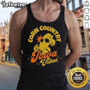 Stylish Iowa tank top featuring 'Nice Corn Country' design, celebrating Iowa's farming heritage since 1846.
