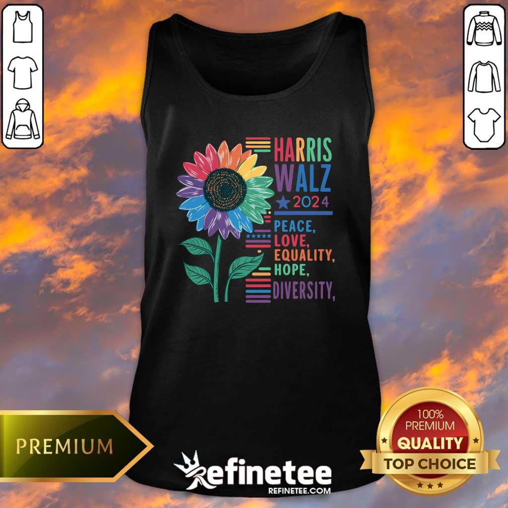 Nice Harris Walz 2024 Peace Love Equality Hope Tank-top