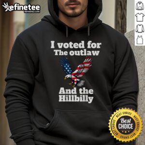 Nice Trump President Elect I Voted For Outlaw Hillbilly JD Vance Hoodie design featuring bold text and patriotic colors.